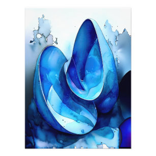 Cyan Seashell Whirl   Photo Print