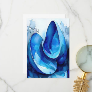 Cyan Seashell Whirl Thank You Card