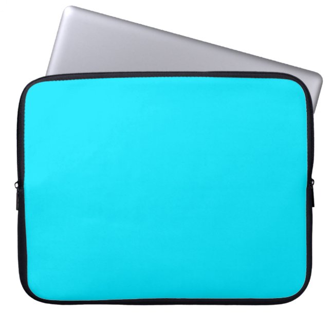 Cyan Sky Blue Colour Customise This Laptop Sleeve (Front)