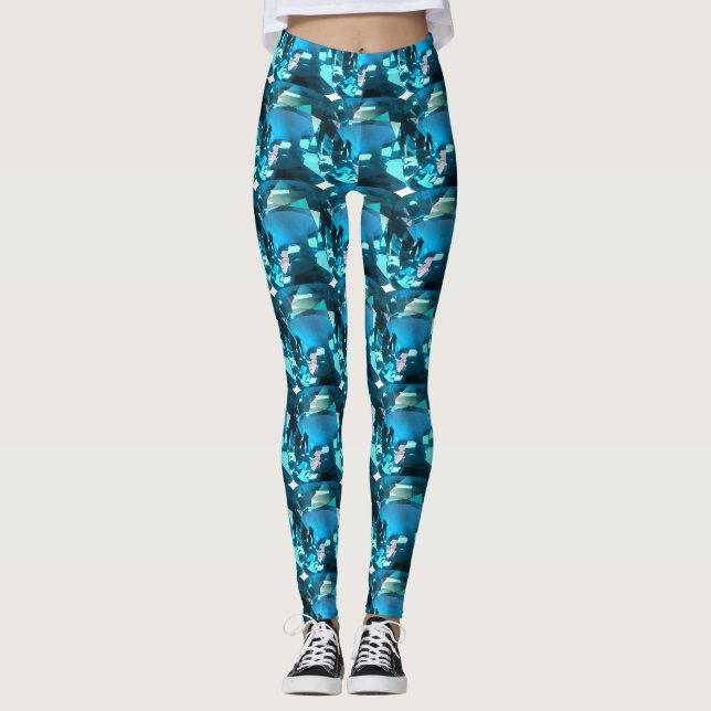 Cyan Sky Blue Leggings (Front)