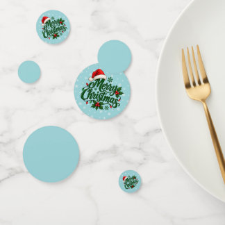 Cyan Snowflake Pattern Holiday Confetti