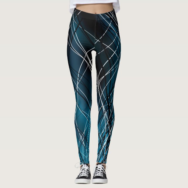 Cyan Swirl - Leggings (Front)