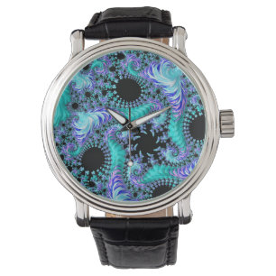 Cyan Tentacle Fractal Watch