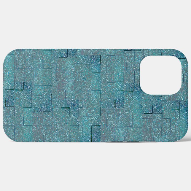 Cyan to grey texture shaped mosaic cutouts Case-Mate iPhone case (Back (Horizontal))
