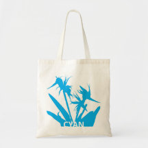 CYAN - Tote bag with Flower of paradise in calypso