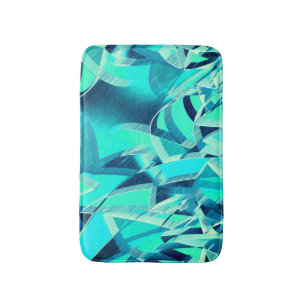 Cyan tracks with drizzles on aquamarine background bath mat