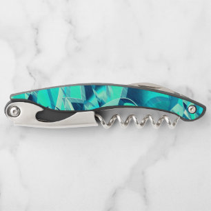 Cyan tracks with drizzles on aquamarine background corkscrew