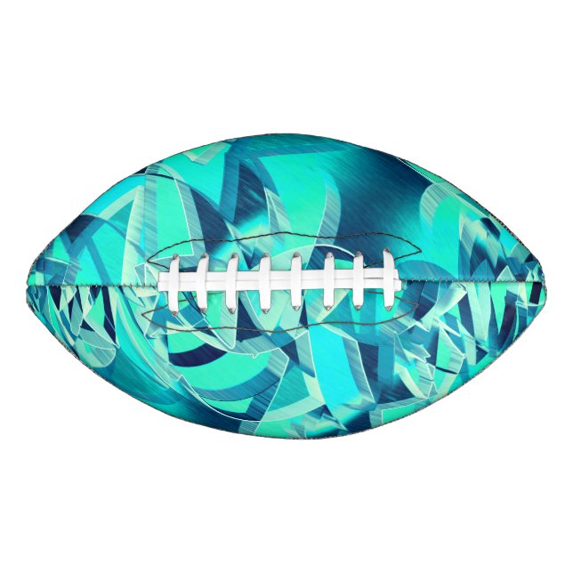 Cyan tracks with drizzles on aquamarine background football (Front)