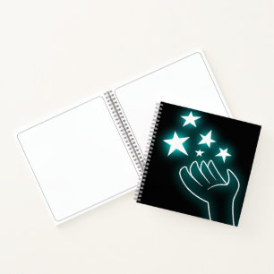 Cyan Twinkle Hand Sketchbook Notebook