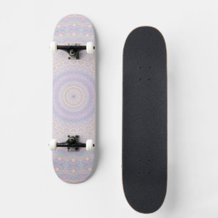 Cyan, Yellow, Magenta Mandala Skateboard