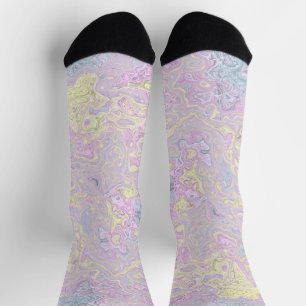 Cyan, Yellow, Magenta Swirl Phone Ring Stand Socks