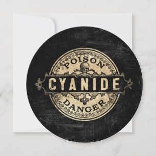 Cyanide Vintage Style Poison Label Invitation