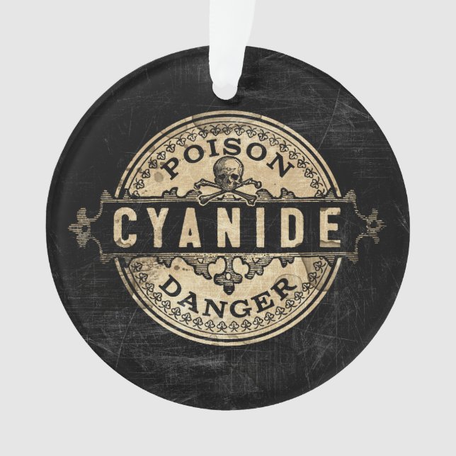 Cyanide Vintage Style Poison Label Ornament (Front)