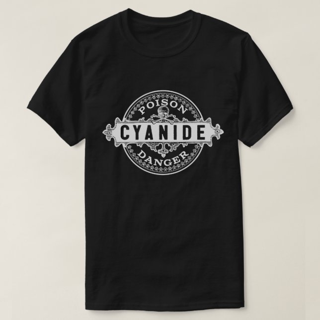 Cyanide Vintage Style Poison Label T-Shirt (Design Front)