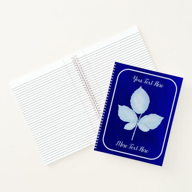 Cyano Print Bramble Leaves Notebook (Inside)