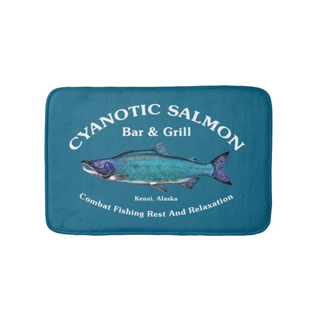 Cyanotic Salmon Bar & Grill Bath Mat (Front)
