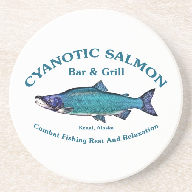 Cyanotic Salmon Bar & Grill Coaster (Front)