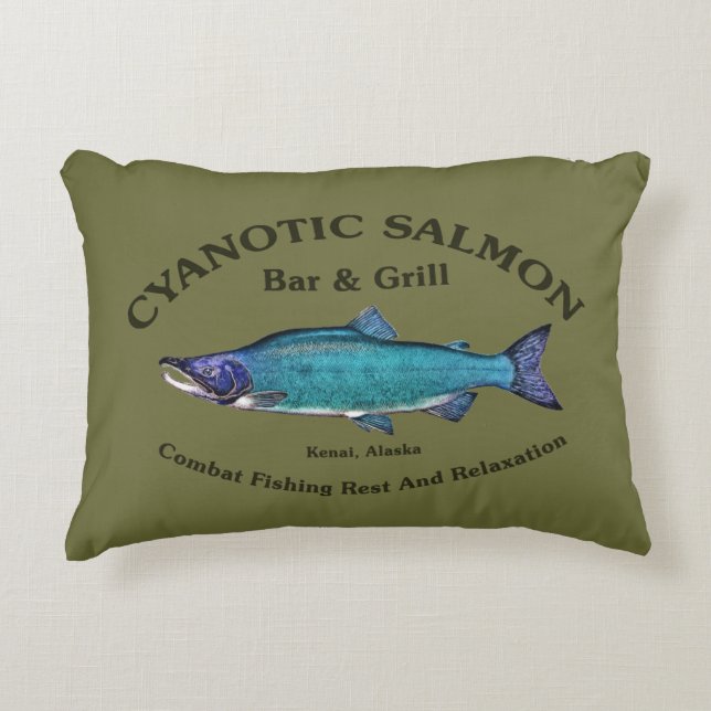 Cyanotic Salmon Bar & Grill Decorative Cushion (Front)