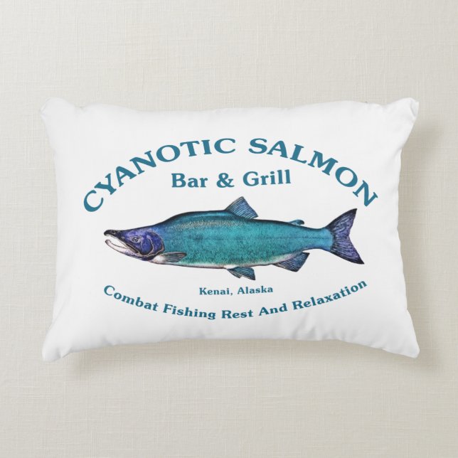 Cyanotic Salmon Bar & Grill Decorative Cushion (Front)