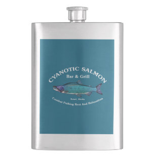 Cyanotic Salmon Bar & Grill Hip Flask
