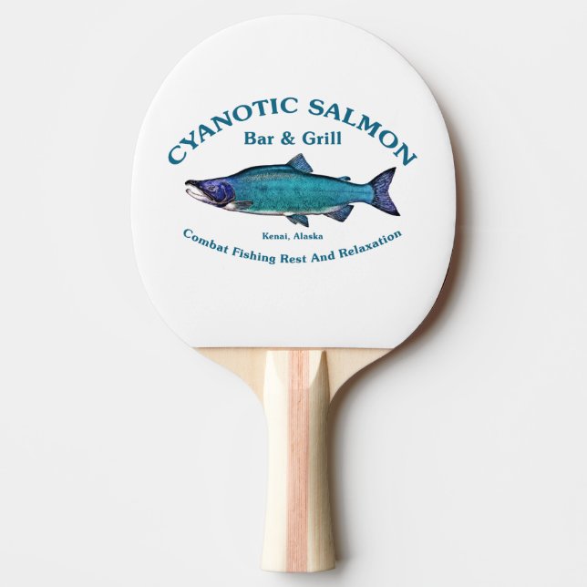 Cyanotic Salmon Bar & Grill Ping Pong Paddle (Front)