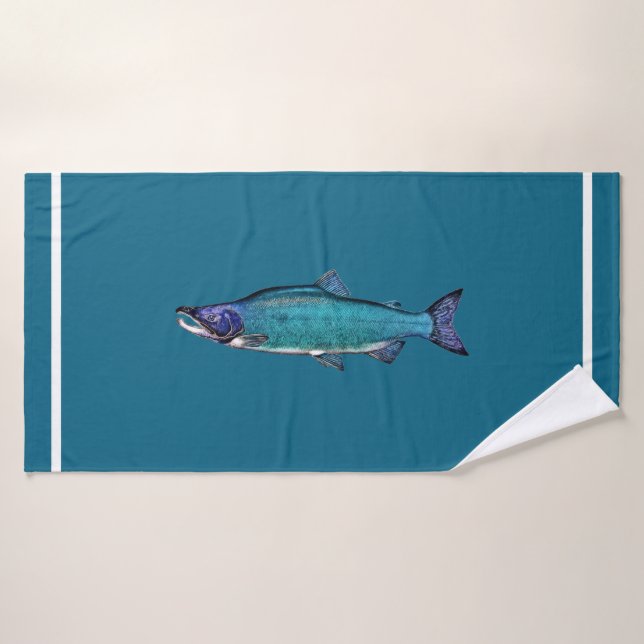 Cyanotic Salmon Bath Towel (Bath Towel)