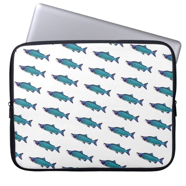 Cyanotic Salmon Laptop Sleeve (Front)