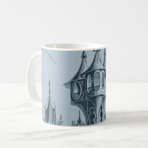 Cyanotype Blue Castle Turret Coffee Mug