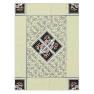Cyanus, Fresia, Lily of the Valley Rose Tablecloth