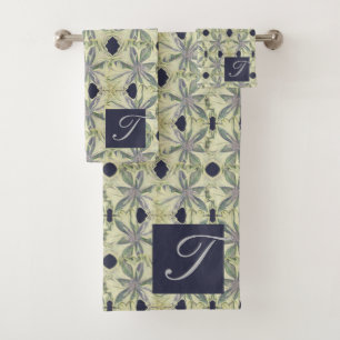 Cyanus Lattice w Navy Blue Bath Towel Set