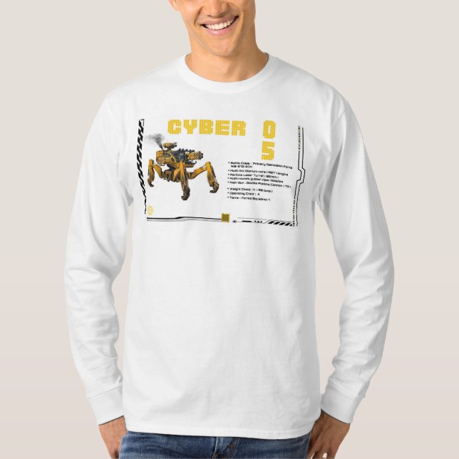 Cyber 05 Mech Robot Design T-Shirt (Front)