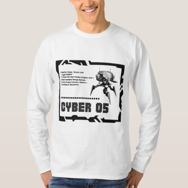 Cyber 05 Mech robot Design T-Shirt (Front)