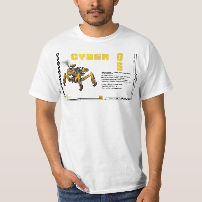 Cyber 05 Mecha Robot Design T-Shirt (Front)