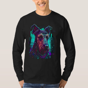 Cyber Airedale Terrier Portrait For Dog Owners T-Shirt