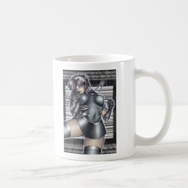Cyber Anime Girl Coffee Mug (Right)
