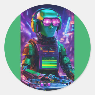Cyber Beats Collection Classic Round Sticker