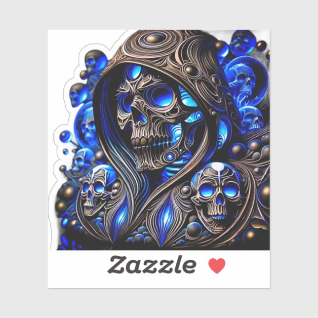 Cyber Blue Phantom Skull - Neon Glow Edition (Sheet)