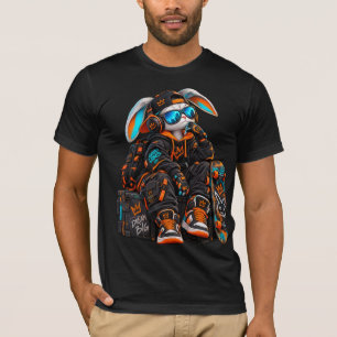Cyber Bunny Streetwear Character Art T-Shirt
