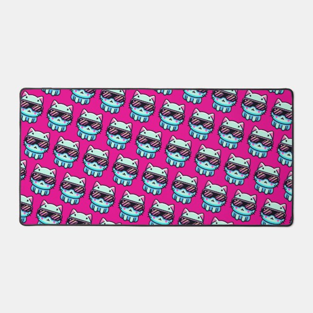 Cyber Cat Desk Mat (Front)