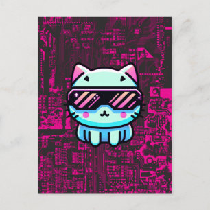 Cyber Cat Postcard