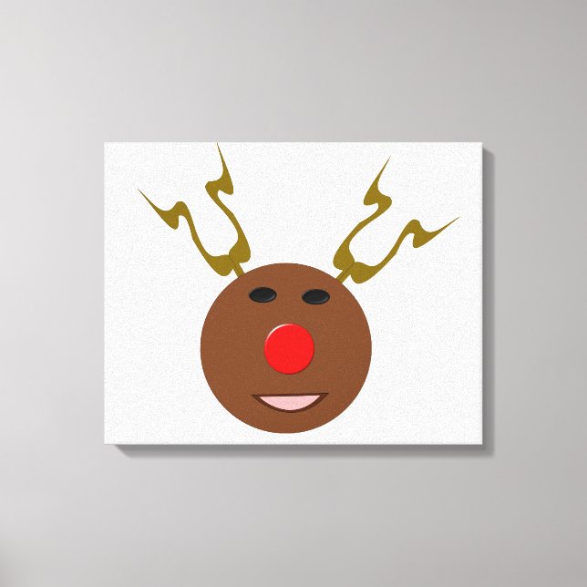Cyber Christmas Reindeer Canvas Print (Front)