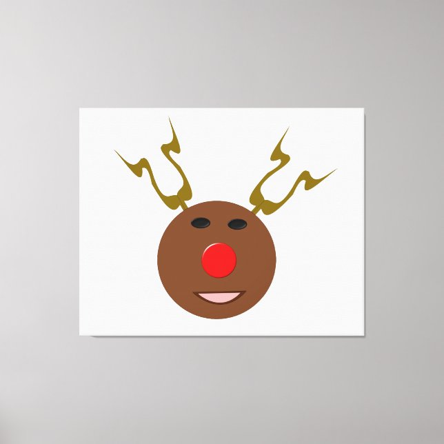 Cyber Christmas Reindeer Canvas Print (Front)