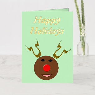 Cyber Christmas Reindeer Custom Foil Greeting Card