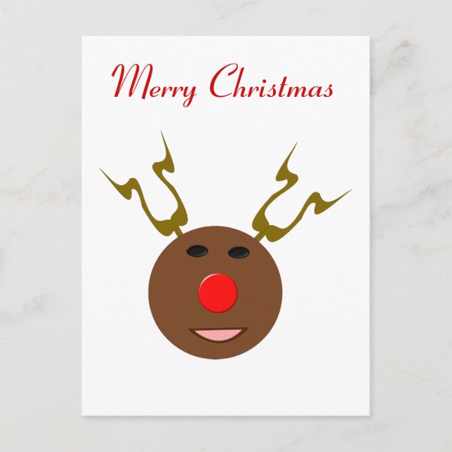 Cyber Christmas Reindeer Custom Postcard (Front)