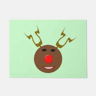 Cyber Christmas Reindeer Door Mat