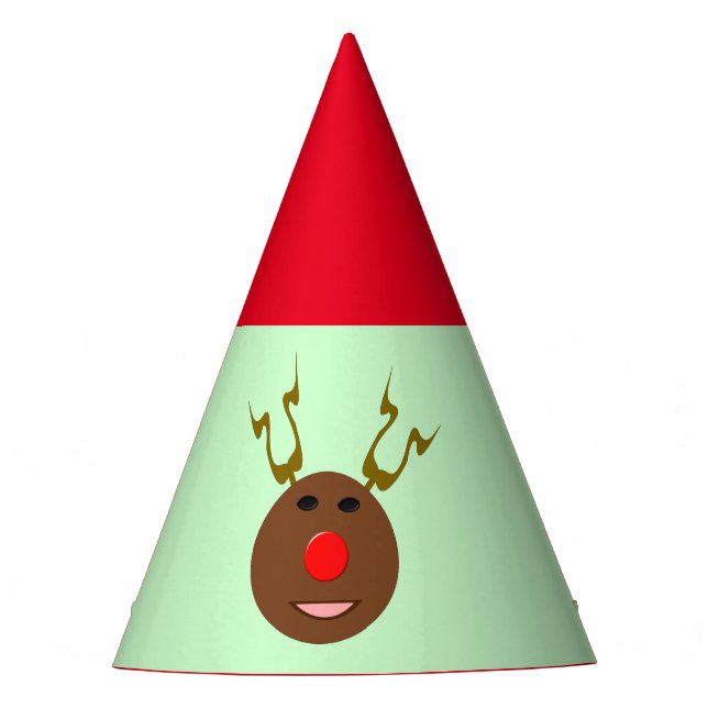Cyber Christmas Reindeer Party Hat (Front)