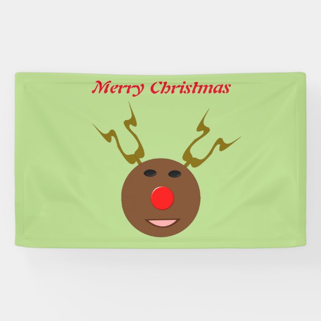 Cyber Christmas Reindeer Personalised Banner (Horizontal)