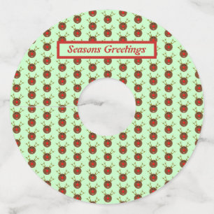 Cyber Christmas Reindeer Personalised Wine Glass Tag
