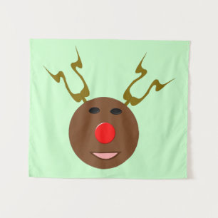 Cyber Christmas Reindeer Tapestry