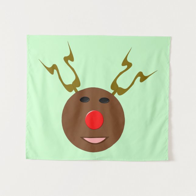 Cyber Christmas Reindeer Tapestry (Front (Horizontal))